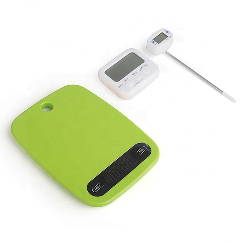 Instruction manual plastic digital kitchen scale food weighing scale with timer and thermometer