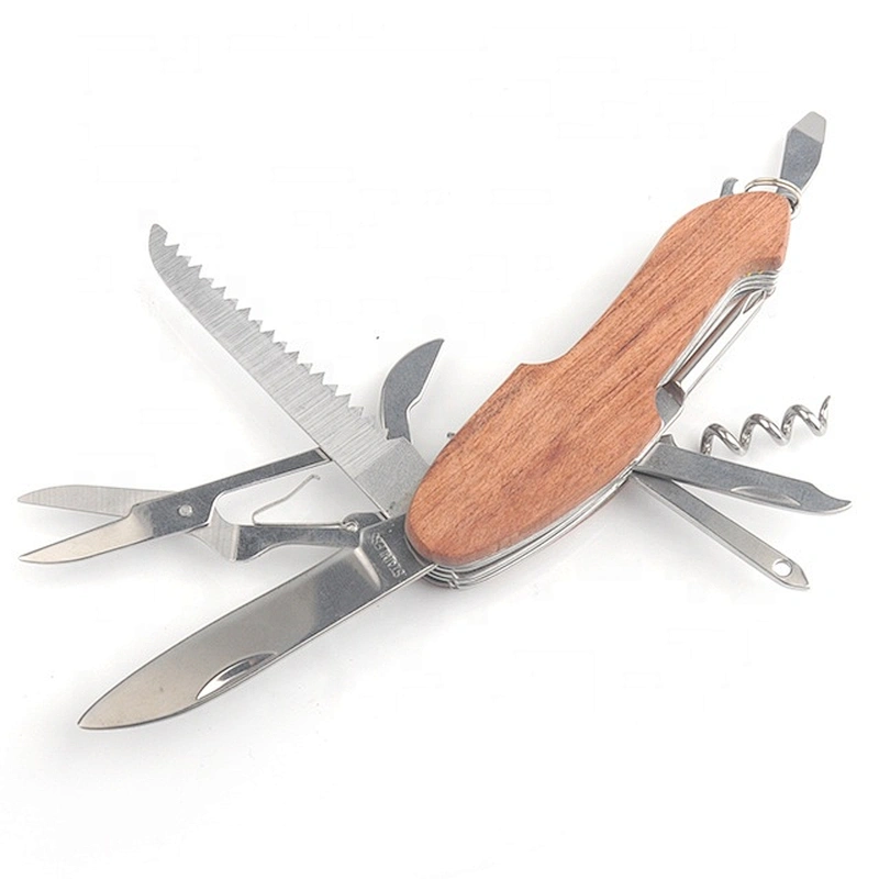 9 In 1 Multi Purpose  Stainless Steel Blade Folding Pocket Survival Hunting Knife Tools