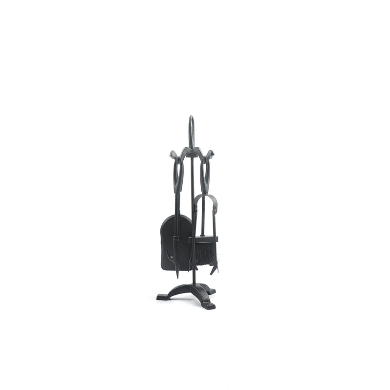 Fireplace tool set with black metal  stand