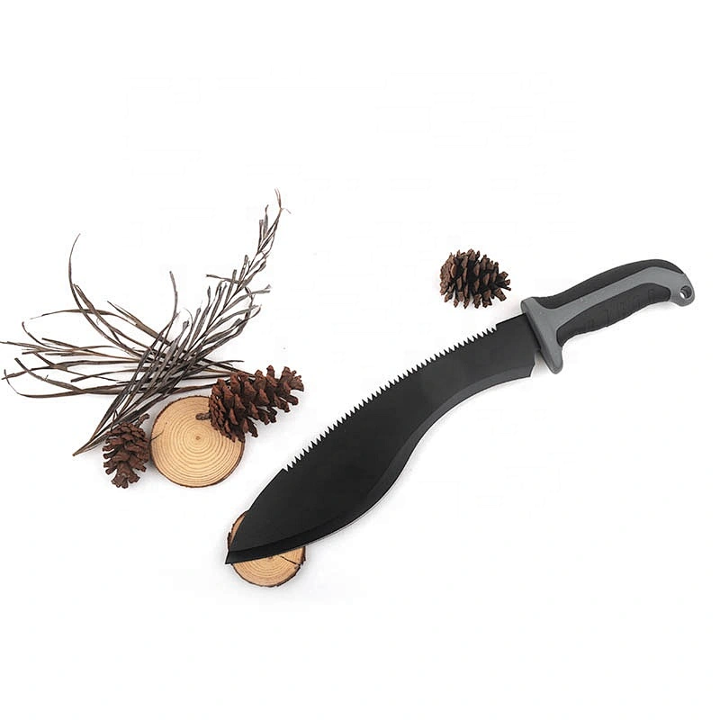 Double Side  Stainless Steel  Black Blade Outdoor Survival Hunting Long Machete With Nylon Sheath