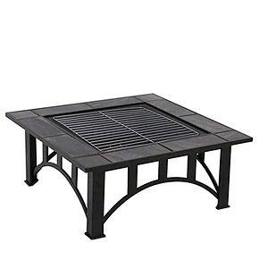 Camping round metal outdoor Portable fire pit cooking grill