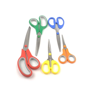 Good quality cheapest stainless steel office scissors student scissors home use scissors set of 5pcs