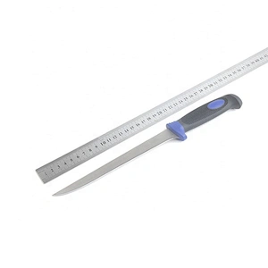 7.5 Inches Stainless Steel Outdoor Fishing Black Camping Survival Fillet Knife With Non Slip Soft Touch Handle
