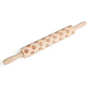 Food grade wood custom pattern kitchen dough rolling pin