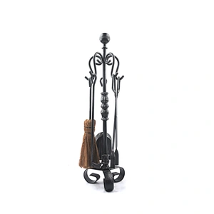 Garden outdoor luxury Wrought Iron fireplace accessories 5pcs Set  metal fireplace tool
