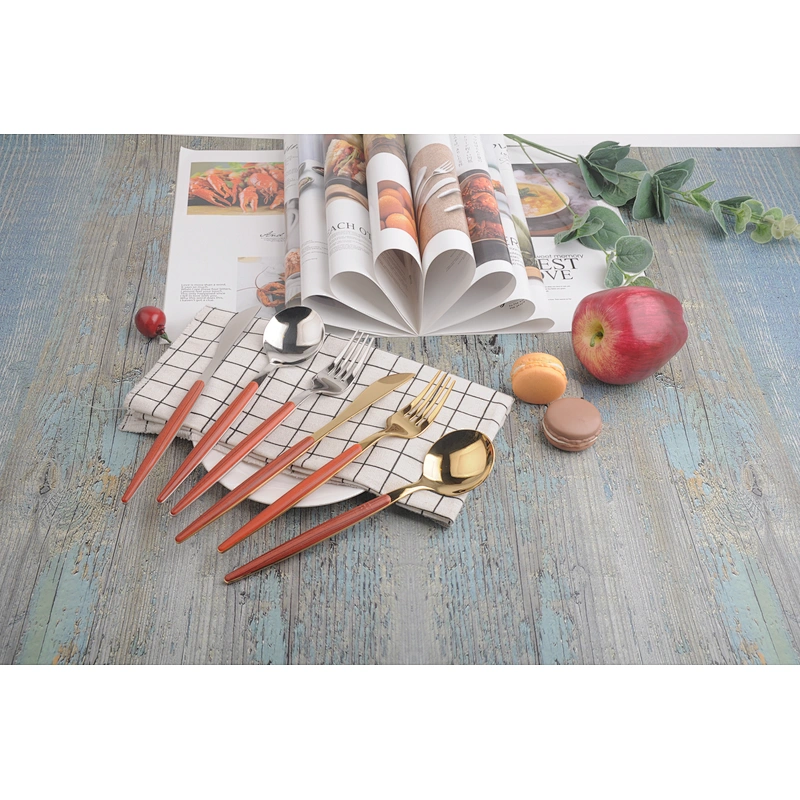 304 Stainless Steel Gold Royal cutipol cutlery pink and Gold Plated cutlery Set