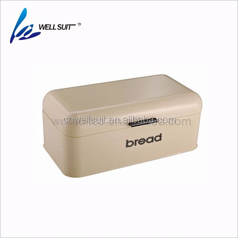 Stainless steel bread box with white colour for kitchen counter