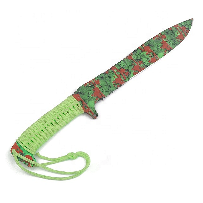 3D Customized Printing Decoration Blade Survival Camping Machete Knife with Paracord
