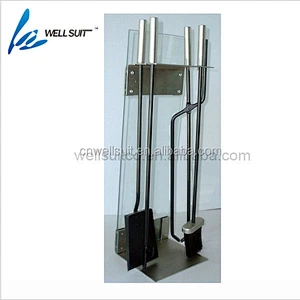 Hot selling modern stainless steel fireplace tool set