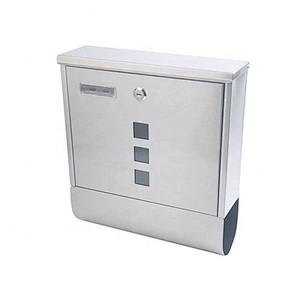 Outdoor stainless steel  newspaper letter PVC inside lockable mail box with 2 key lock
