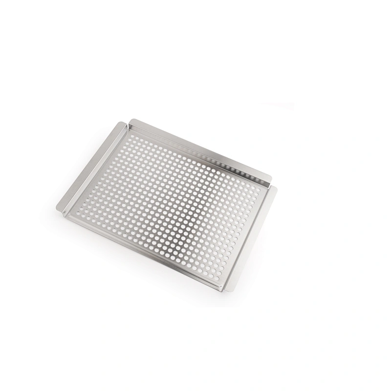 smoke slotted and holes on bbq grill and tray Square grill Topper pan