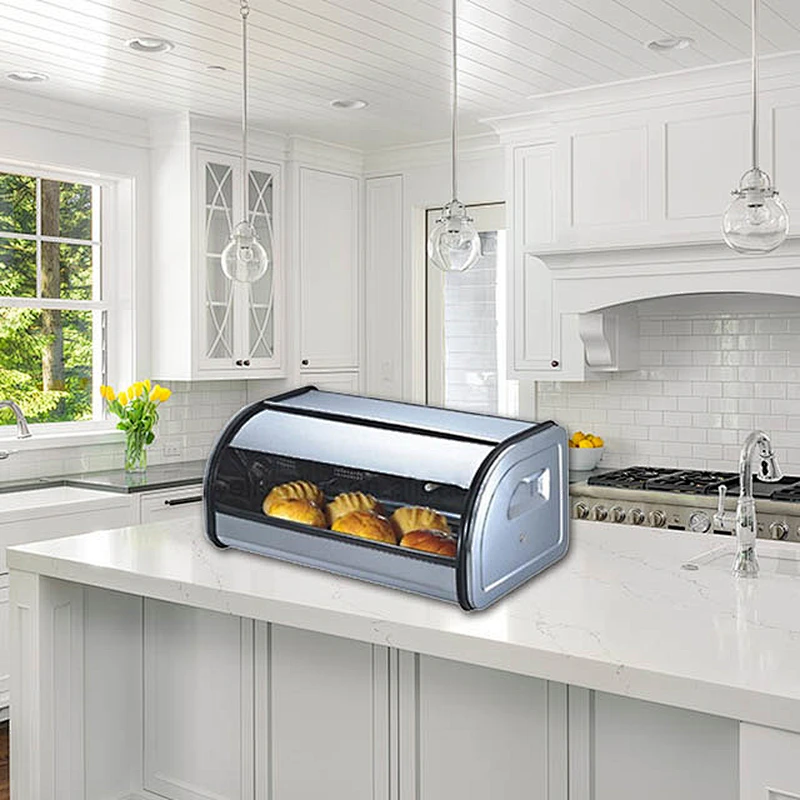 Hot selling 0.3mm thickness Steel Bread Box,bread bin, bread storage Bread holder for kitchen