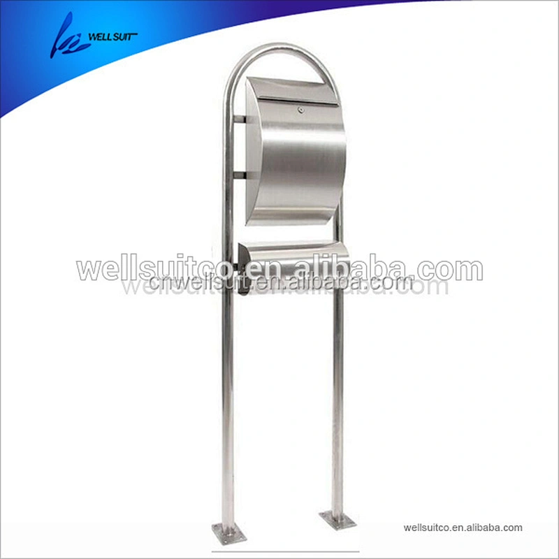 City outdoor stainless steel free standing mailboxes with lock waterproof letter box 3 layers letter box