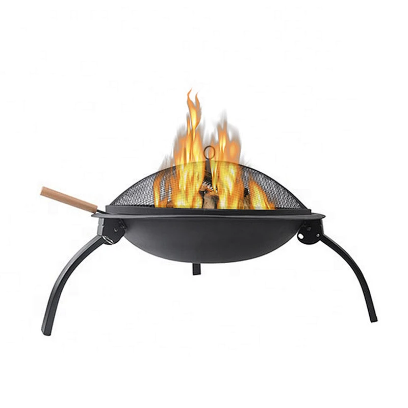 outdoor garden  metal  black foldable  fire pit