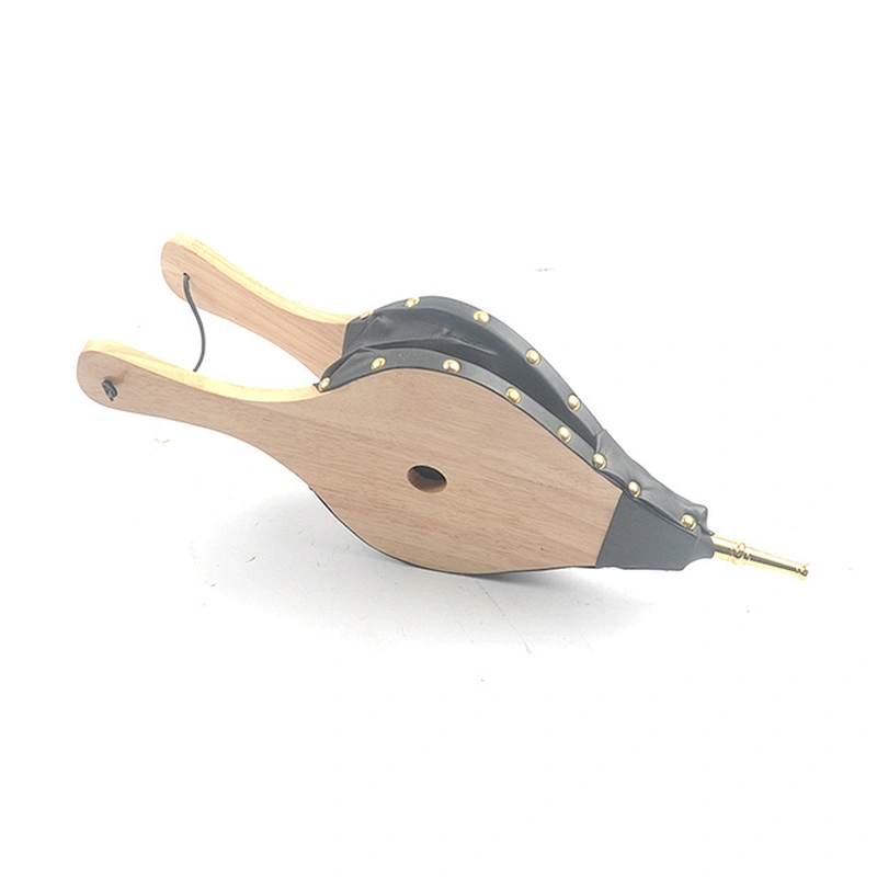 Customized Carved Flower Wooden Leather Antique Fireplace Accessories BBQ Hand Wood Bellows