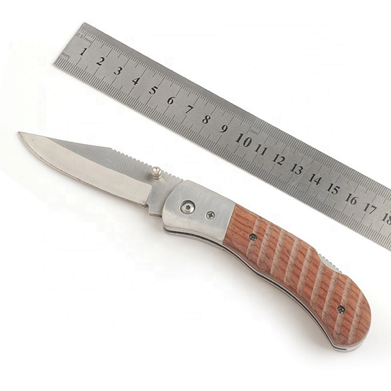 Stainless Steel Blade Folding Pocket Knife with Rose Wood Handle