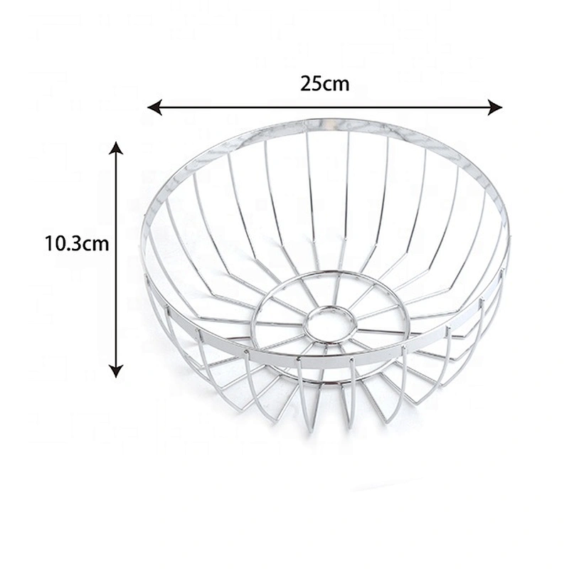 Durable vegetable round shape fruit metal basket wire mesh storage baskets for kitchen