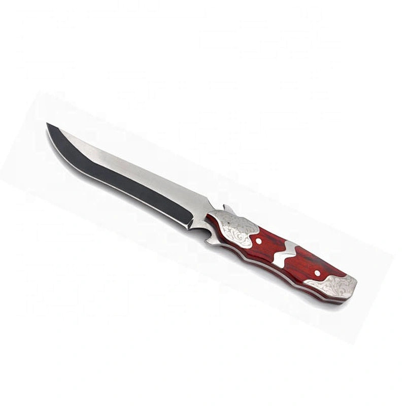 Quality Stainless Steel Outdoor Camping Survival Huntingl Knife with wood handle