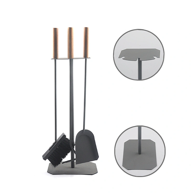 hot sale indoor metal fireplace tool set with wooden handle