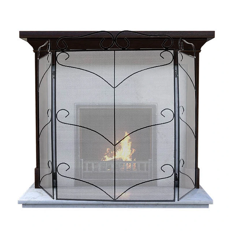 Durable new design hot selling metal 3-Panel Iron Fireplace Screen Guard Fence Accessories Steel Spark Guard