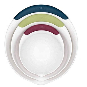 Food safe 3 size  non skid bottom salad bowl mixing bowl set coloful easy clean salad bowls