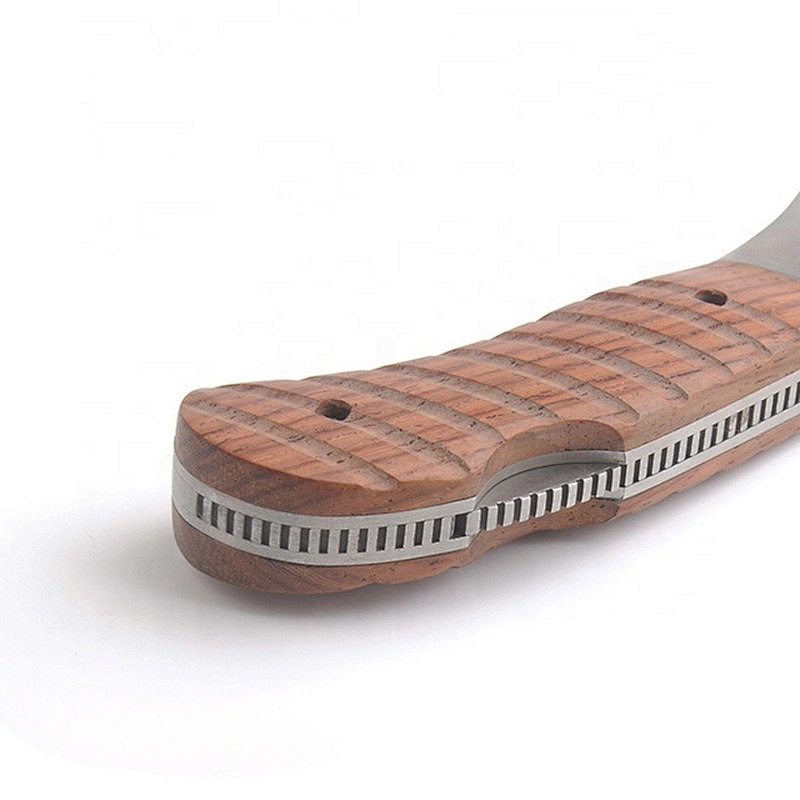 Stainless Steel Blade Folding Pocket Knife with Rose Wood Handle