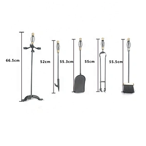 Black coating  5 Pieces fire place stand indoor fireplace companion tools kit set