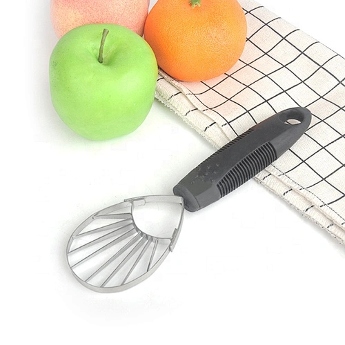 Stainless steel avocado slicer tool fruit carving tool with good grip handle