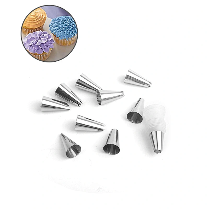 Stainless steel cake decorating tips set baking nozzles tips with Heart shape plastic box cookie decoration mouth