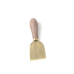 Amazon hot-selling custom wholesale titanium plating blade wooden handle cheese knife set