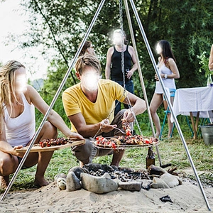 New design hot selling stainless steel tripod BBQ grill