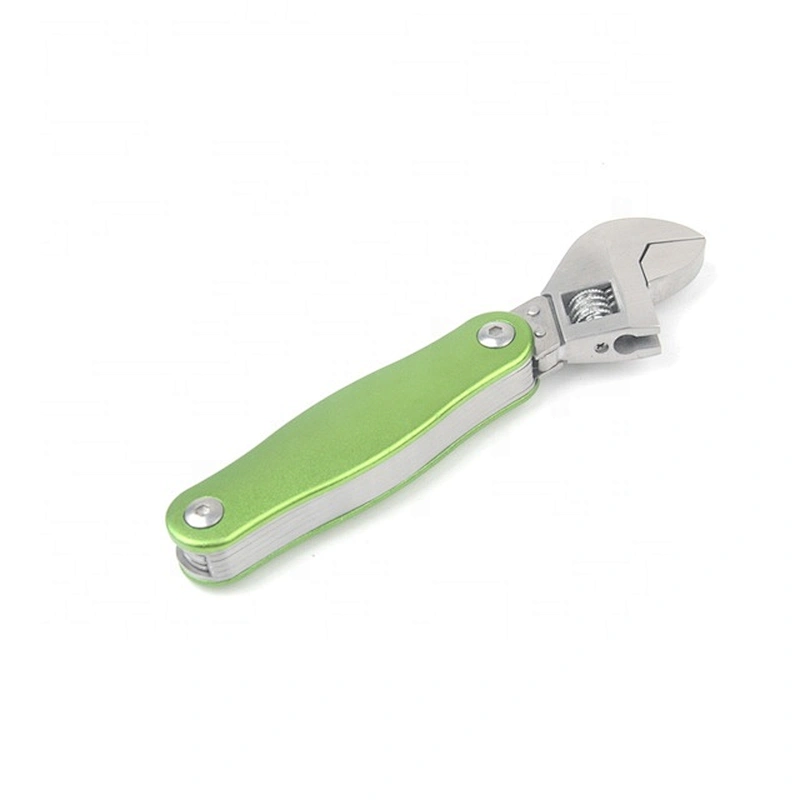 Green Color Handle Stainless Steel Head Foldable Wrench Knife Multi Tool