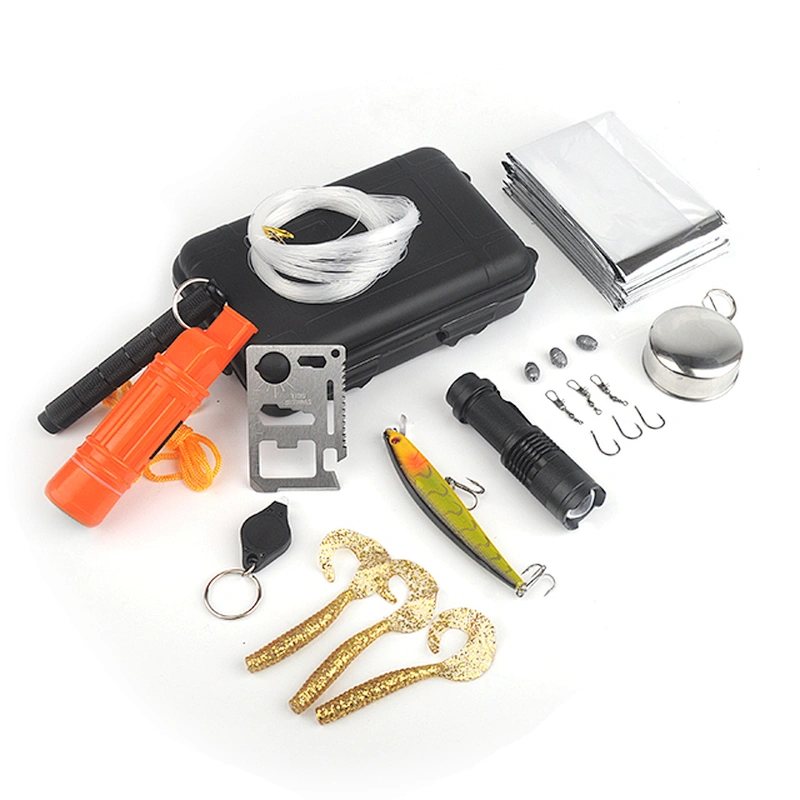 New professional multi purpose outdoor survival fishing kit with carry box
