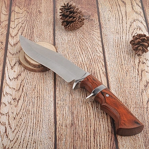Matt Finished Stainless Steel Survival Camping Knife with Pakka Wood Handle