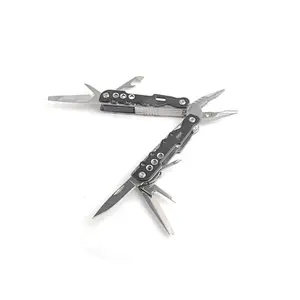 15 in 1 Stainless Steel Multi Function Pliers tools Phillips Screw Knife with Black Aluminum Handle