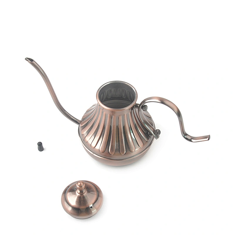 Hand Drip Coffee Gooseneck Spout Drip Pot Copper antique color Stainless Steel Teapot Coffee Drip Pot