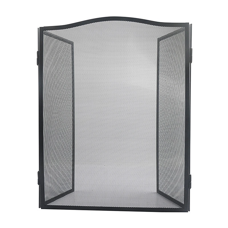 Iron Safe Proof Fence 3 Panel  Fireplace Screen Flat,Baby Safe Proof Fire Place Fence,Decorative Scroll Spark Guard Cover
