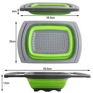 Fruit vegetable strainer space saved collapsible colander with handle