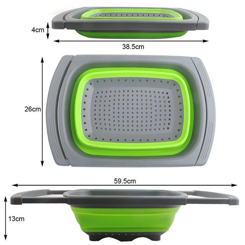 Fruit vegetable strainer space saved collapsible colander with handle
