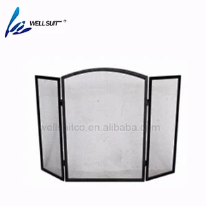 Fireplace screen Metal Fire Place Standing Gate Decorative Mesh Solid Baby Safe