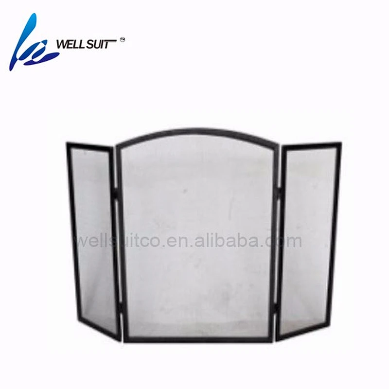 Fireplace screen Metal Fire Place Standing Gate Decorative Mesh Solid Baby Safe