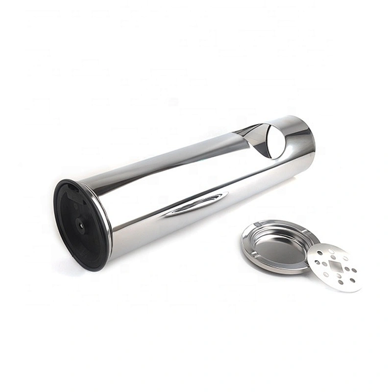 Custom round lobby free standing dustbin stainless steel outdoor standing ashtray