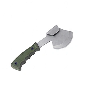 Stainless Steel Mini Small Satin Finished Hatchet Axe with Soft Touch Handle in Green Color