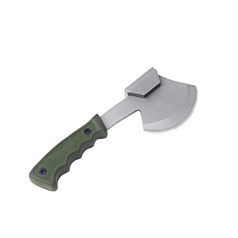 Stainless Steel Mini Small Satin Finished Hatchet Axe with Soft Touch Handle in Green Color