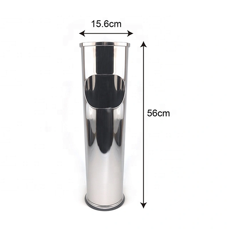 Custom round lobby free standing dustbin stainless steel outdoor standing ashtray