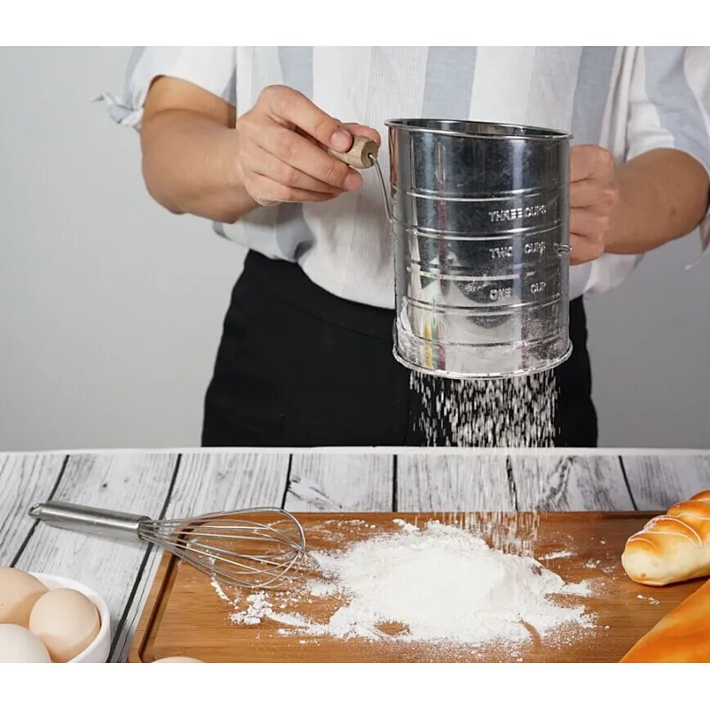 Factory direct sales free sample stainless steel flour sifter mesh size