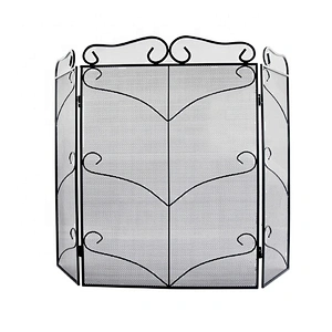 Durable new design hot selling metal 3-Panel Iron Fireplace Screen Guard Fence Accessories Steel Spark Guard
