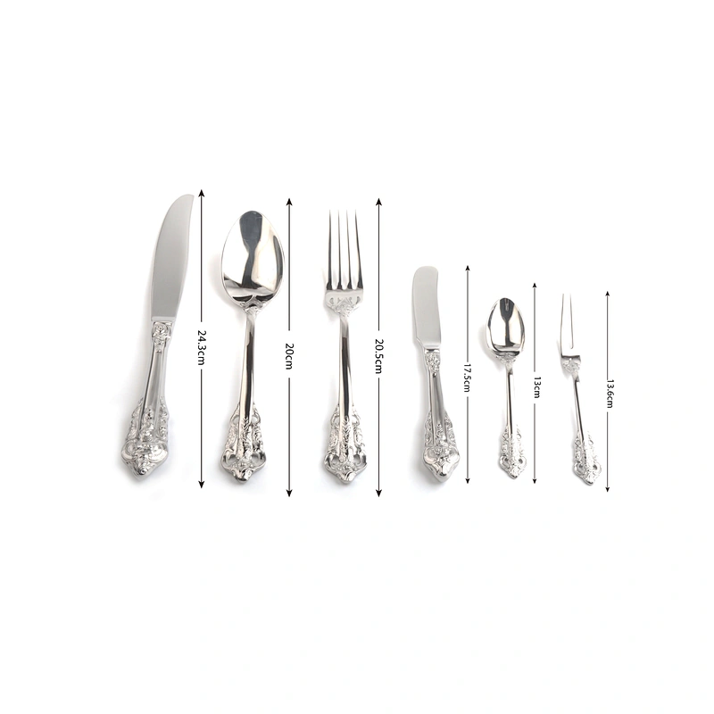 Best Quality Durable Low MOQ Fine Polishing Silver Stainless Steel 18/10 Hotel Cutlery Set