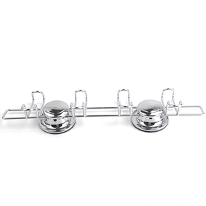 Suction Cups Shower Caddy Stainless Steel Basket Storage Shampoo Rack, Bath Gel Holder Organizer Bathroom Kitchen