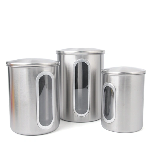 stainless steel jar airtight sealed metal vacuum container kitchen coffee tea canister